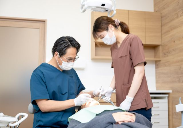 歯の治療の様子